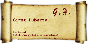 Girst Huberta névjegykártya